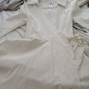 Unique Vintage Ivory Wrap Dress | XL/14 BNWT